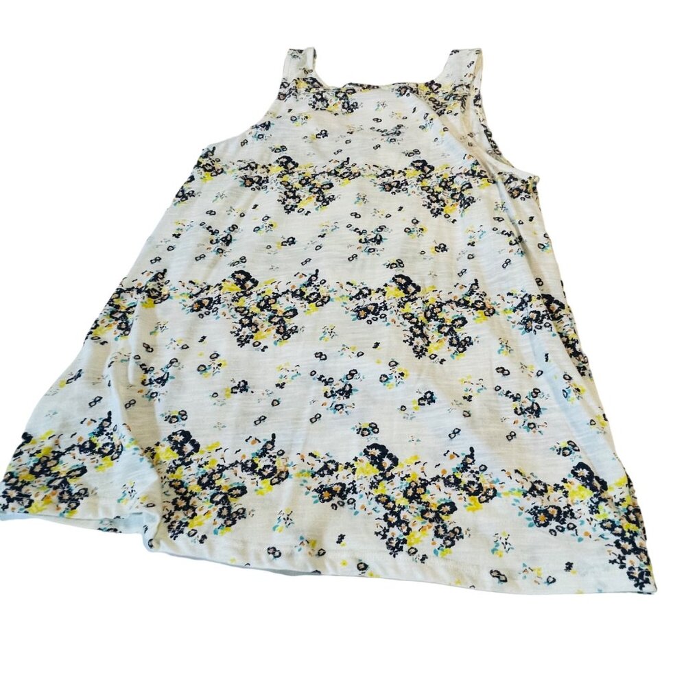 Maurices Floral Lace Front Tank Top M White & Yellow Polyester - Picture 7 of 9